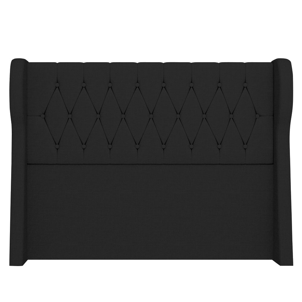 Cabeceira Casal Queen Cama Box 160cm Malva Z04 Linho Preto - Mpozenato