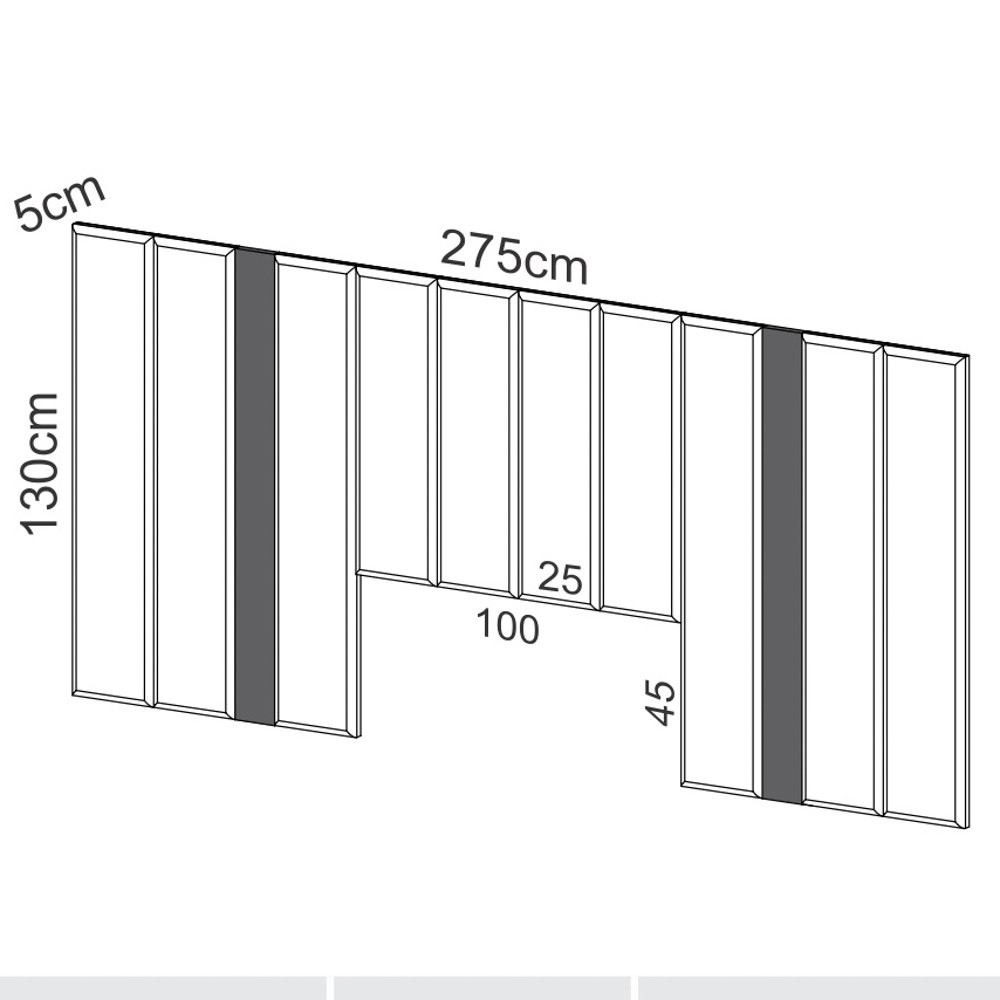 Cabeceira Para Cama Box Casal 275cm Estofado Liso Dalla D01 Freijó - Mpozenato