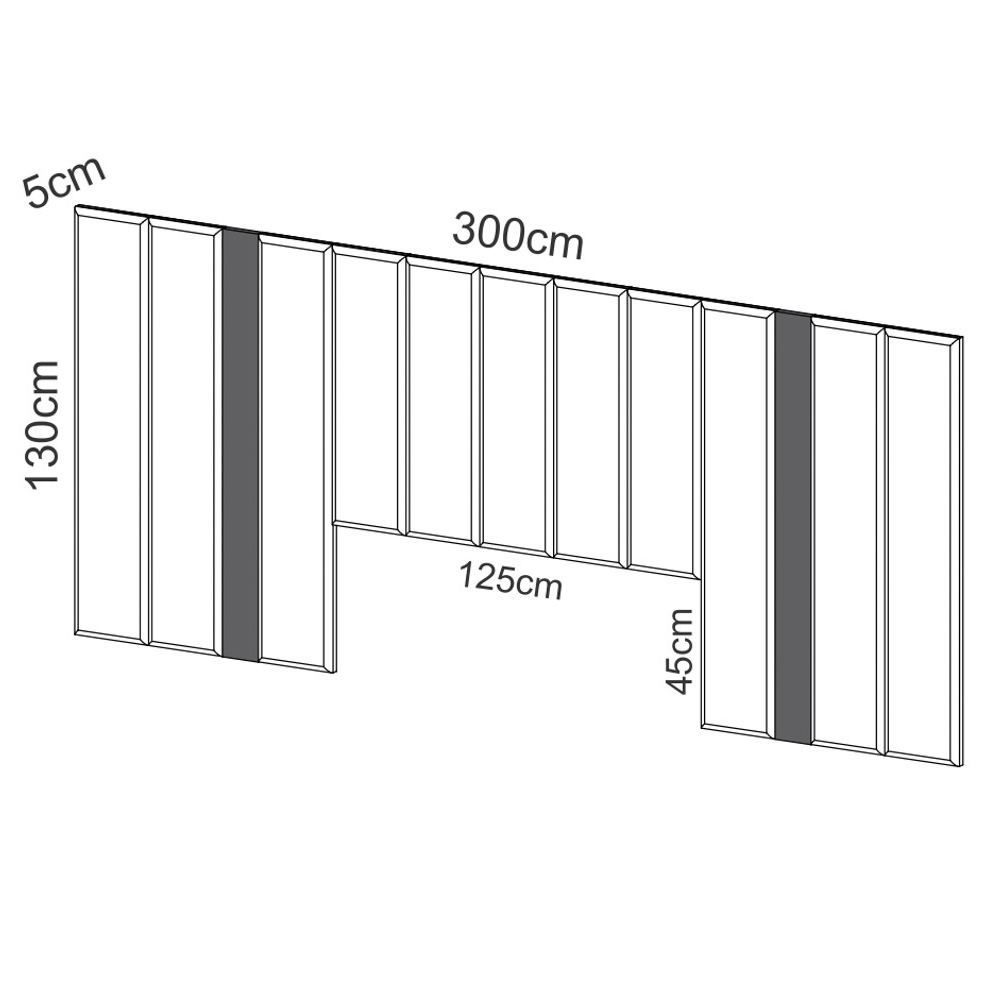 Cabeceira Para Cama Box Casal 300cm Estofado Liso Dalla D01 Freijó - Mpozenato
