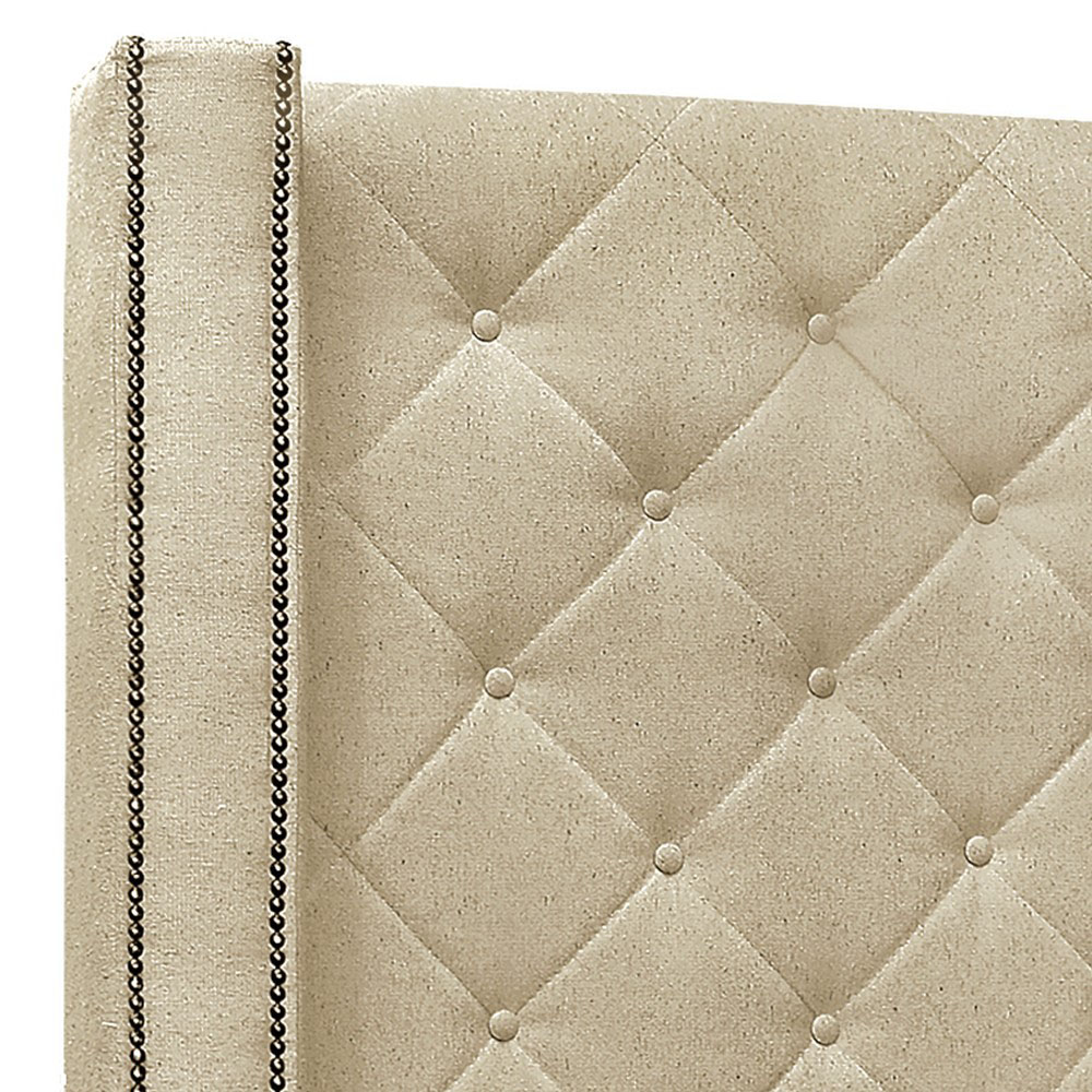 Cabeceira Solteiro Cama Box 90cm Louise S06 Linho Dourado - Mpozenato