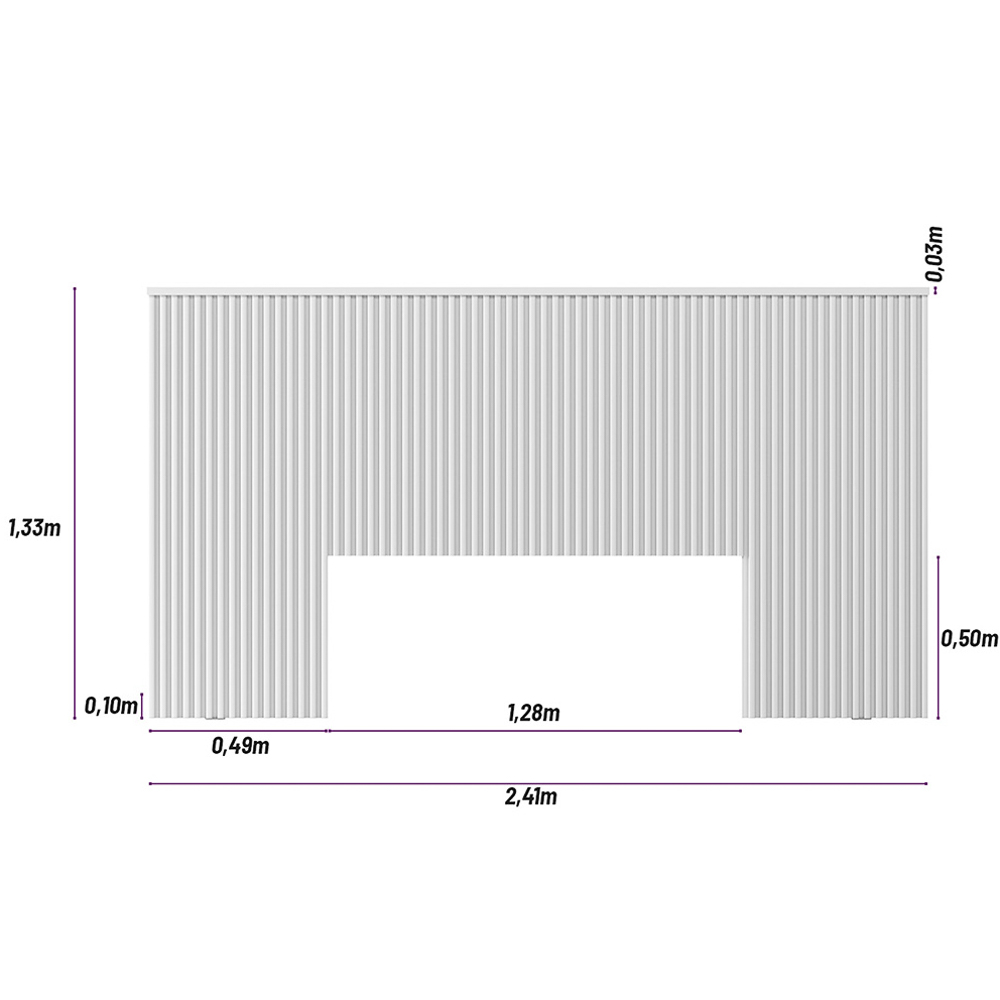 Cabeceira de Madeira para Cama Box Casal e Queen 241cm Palmeira L06 Carvalho - Mpozenato