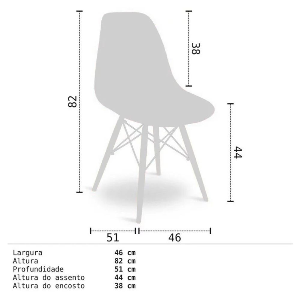 Cadeira Eiffel Charles Eames Preta com Base de Madeira DSW