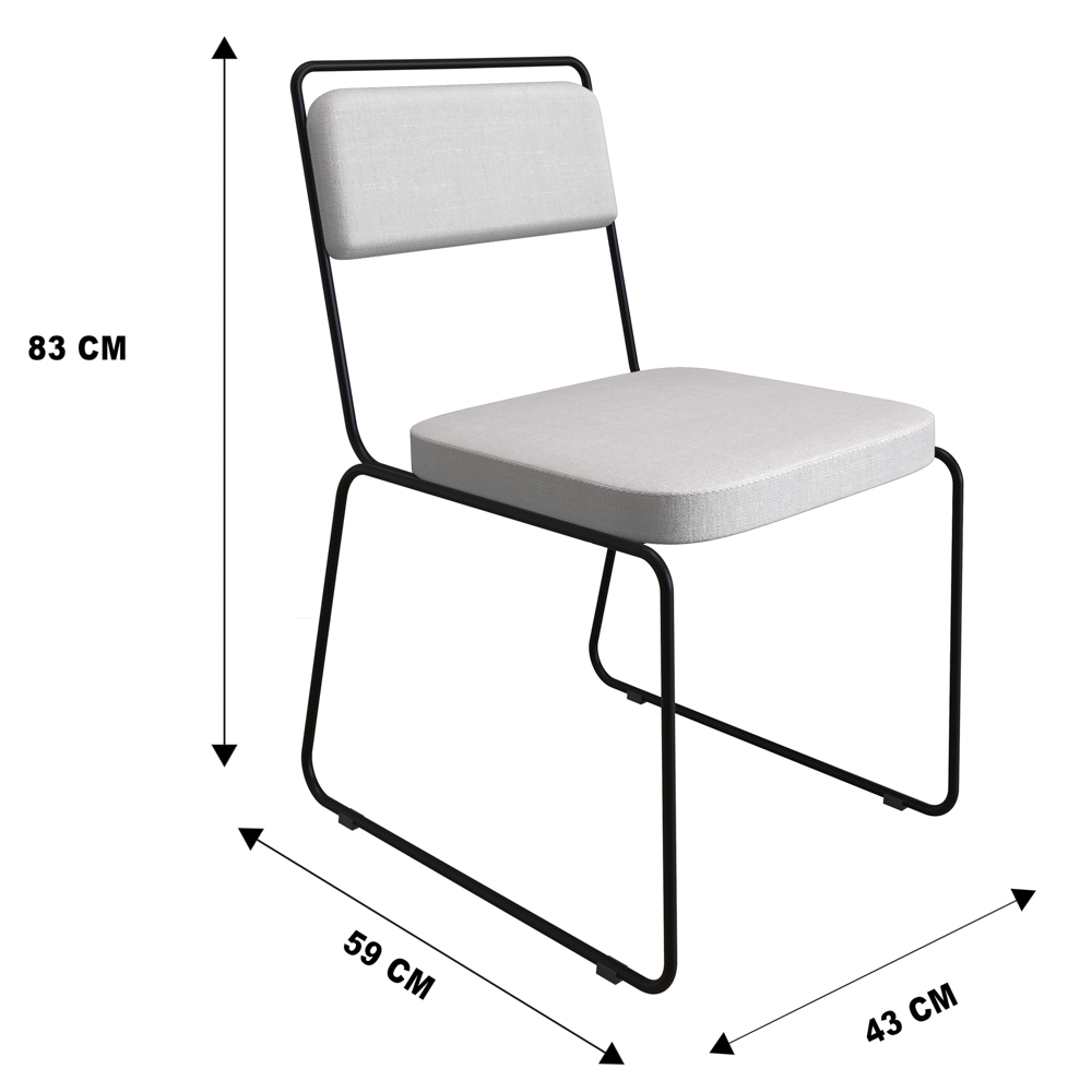 Cadeira Estofada Elis F02 Linho 760 Bege - Mpozenato