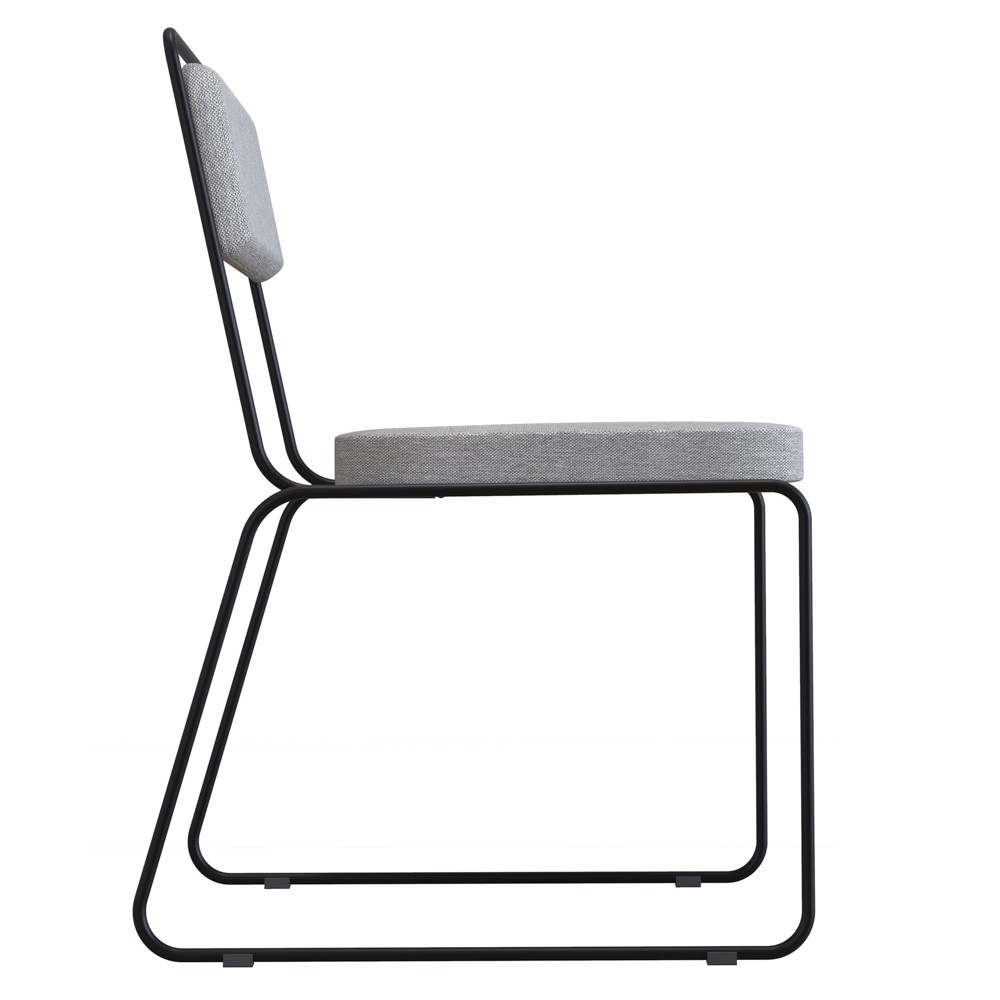 Cadeira Estofada Elis F02 Linho 762 Cinza - Mpozenato