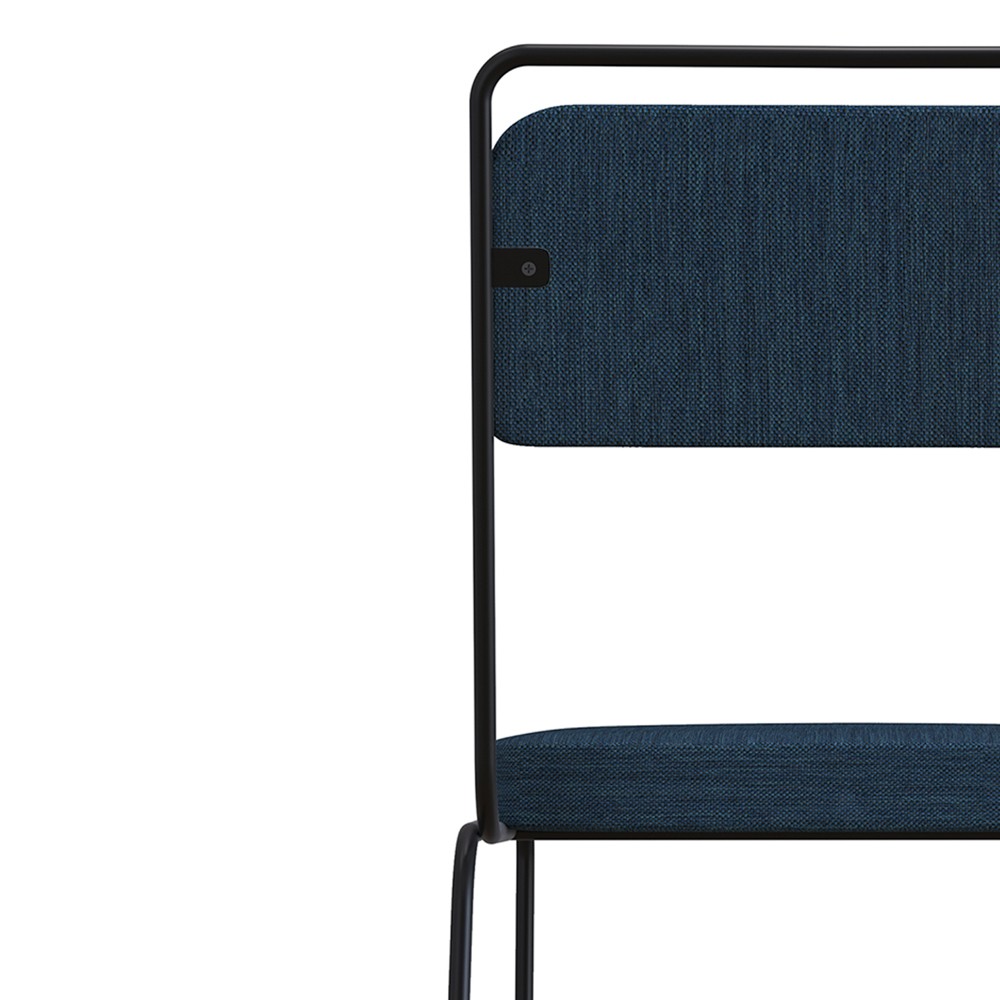 Cadeira Estofada Elis F02 Linho 765 Azul - Mpozenato
