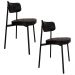 Cadeira de Jantar Estofada Kit 2 Ella M25 Sintético Preto - Mpozenato