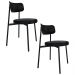 Cadeira de Jantar Estofada Kit 2 Nyka M25 Sintético Preto - Mpozenato