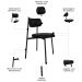 Cadeira de Jantar Estofada Kit 2 Nyka M25 Sintético Preto - Mpozenato