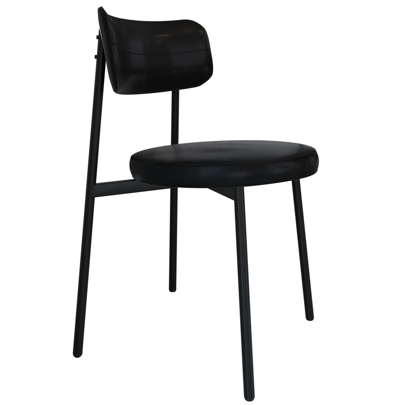 Cadeira de Jantar Estofada Kit 2 Nyka M25 Sintético Preto - Mpozenato