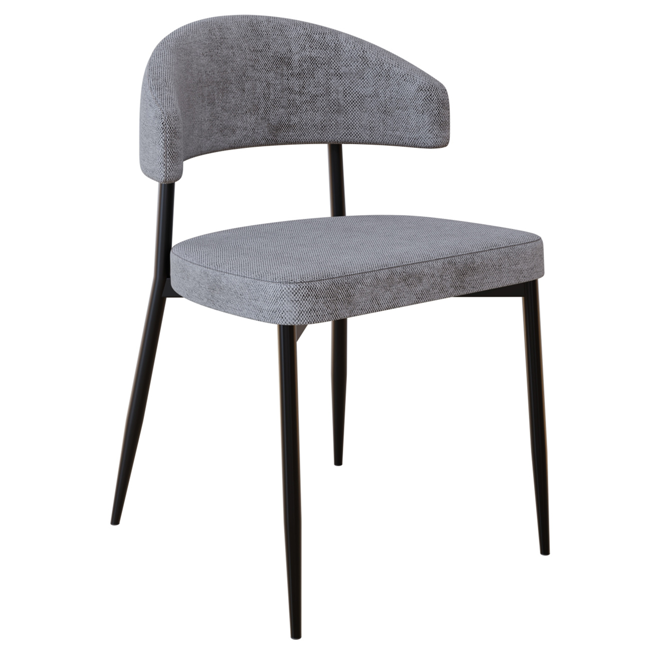 Cadeira de Jantar Estofada Kit 4 Chloe M25 Linho Lautrec Cinza - Mpozenato