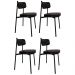 Cadeira de Jantar Estofada Kit 4 Ella M25 Sintético Preto - Mpozenato