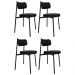 Cadeira de Jantar Estofada Kit 4 Nyka M25 Sintético Preto - Mpozenato