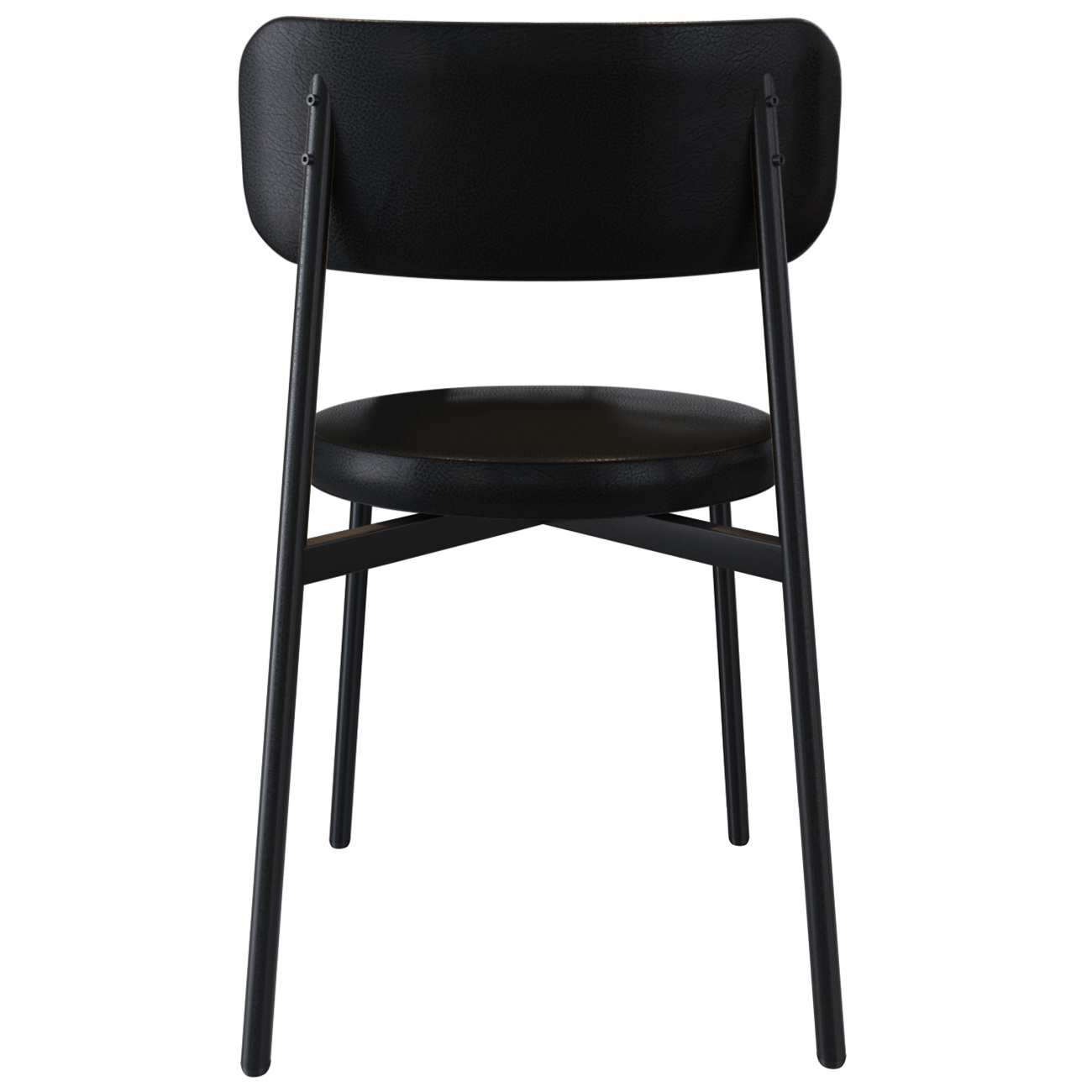 Cadeira de Jantar Estofada Kit 4 Nyka M25 Sintético Preto - Mpozenato
