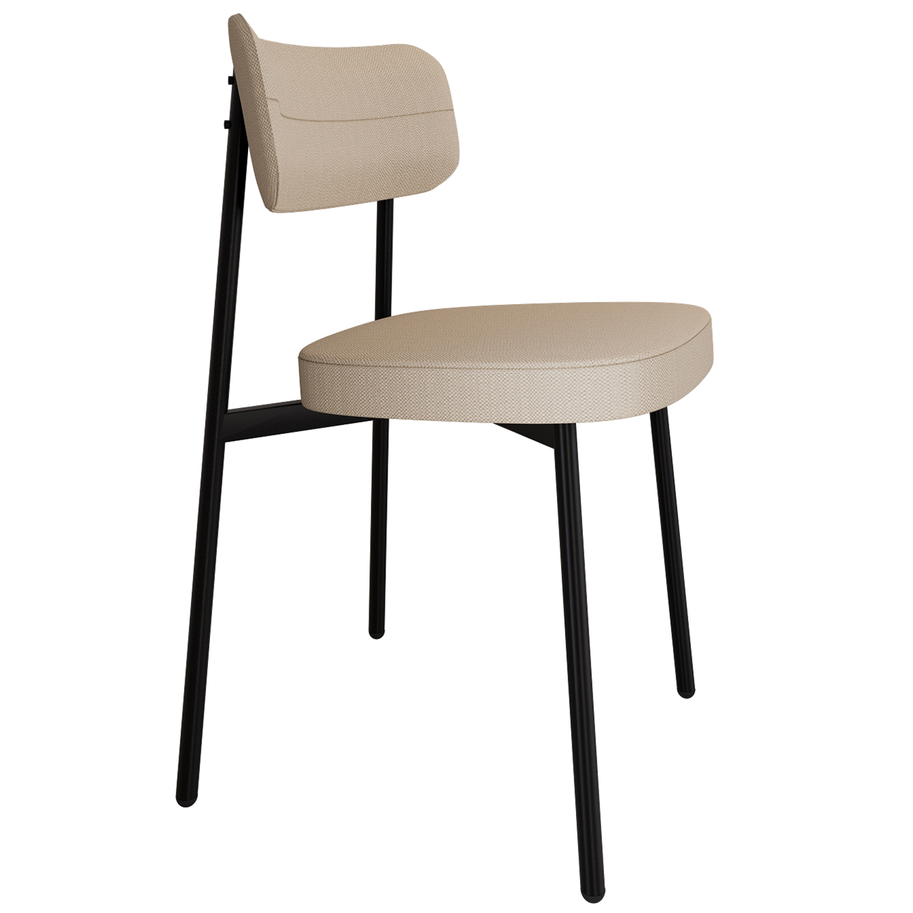 Cadeira de Jantar Estofada Kit 6 Ella M25 Linho Areia - Mpozenato