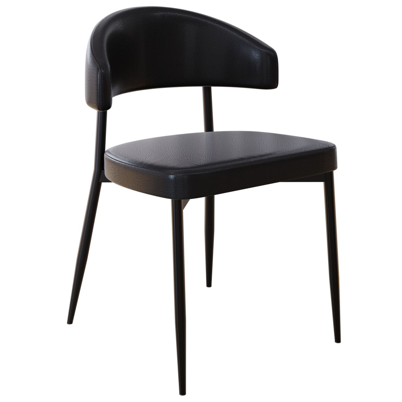 Cadeira de Jantar Estofada Kit 8 Chloe M25 Sintético Preto - Mpozenato