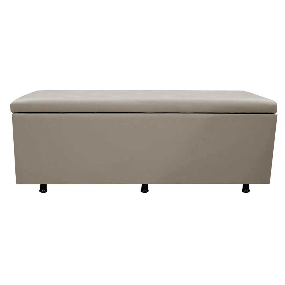 Calçadeira Baú Casal 140cm Estofada Liz S05 Sintético Bege - Mpozenato