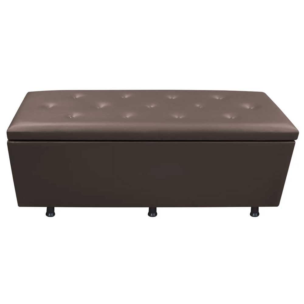 Calçadeira Baú Casal 140cm Estofada Liz S05 Sintético Marrom - Mpozenato