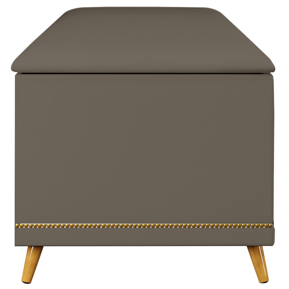 Calçadeira Baú Casal 140cm com Tachas Imperial J02 Sintético Areia - Mpozenato