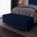 Calçadeira Baú Casal 140cm com Tachas Imperial J02 Veludo Azul - Mpozenato