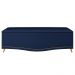 Calçadeira Baú Casal 140cm com Tachas Imperial J02 Veludo Azul - Mpozenato