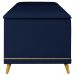 Calçadeira Baú Casal 140cm com Tachas Imperial J02 Veludo Azul - Mpozenato