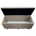 Calçadeira Baú Casal King 195cm Estofada Liz S05 Suede Bordado Bege - Mpozenato