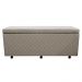 Calçadeira Baú Casal King 195cm Estofada Liz S05 Suede Bordado Bege - Mpozenato