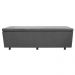 Calçadeira Baú Casal King 195cm Estofada Liz S05 Suede Bordado Cinza - Mpozenato