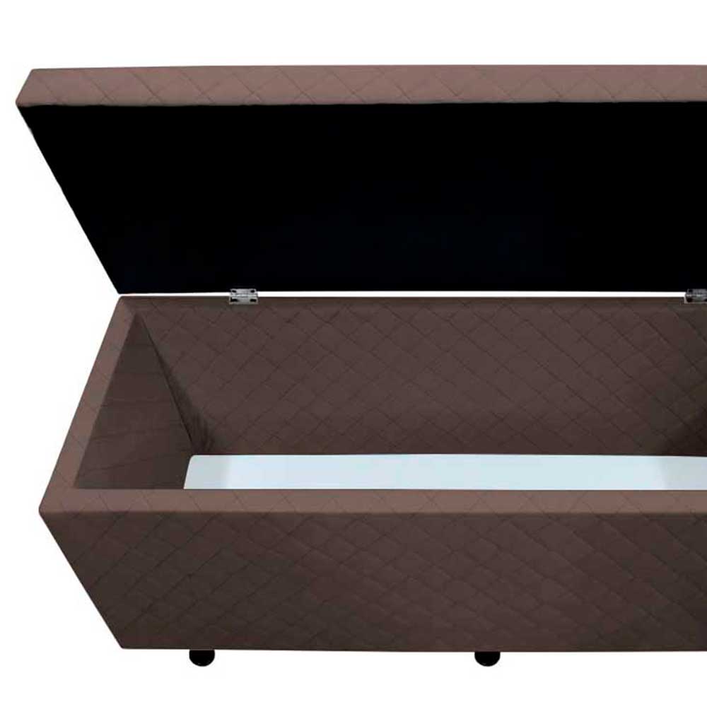 Calçadeira Baú Casal King 195cm Estofada Liz S05 Suede Bordado Marrom - Mpozenato