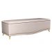 Calçadeira Baú King 195cm com Tachas Imperial Veludo J02 Bege - Mpozenato