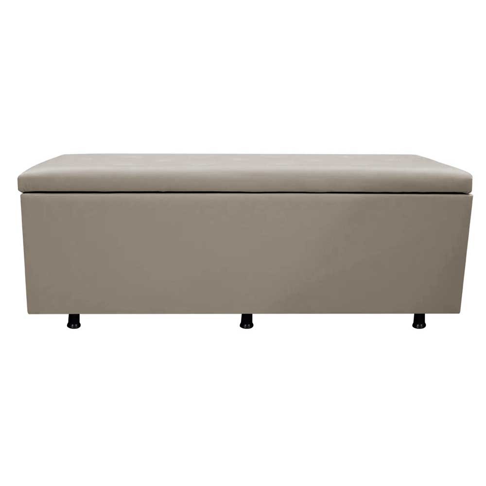 Calçadeira Baú Solteiro 90cm Estofada Liz S05 Sintético Bege - Mpozenato