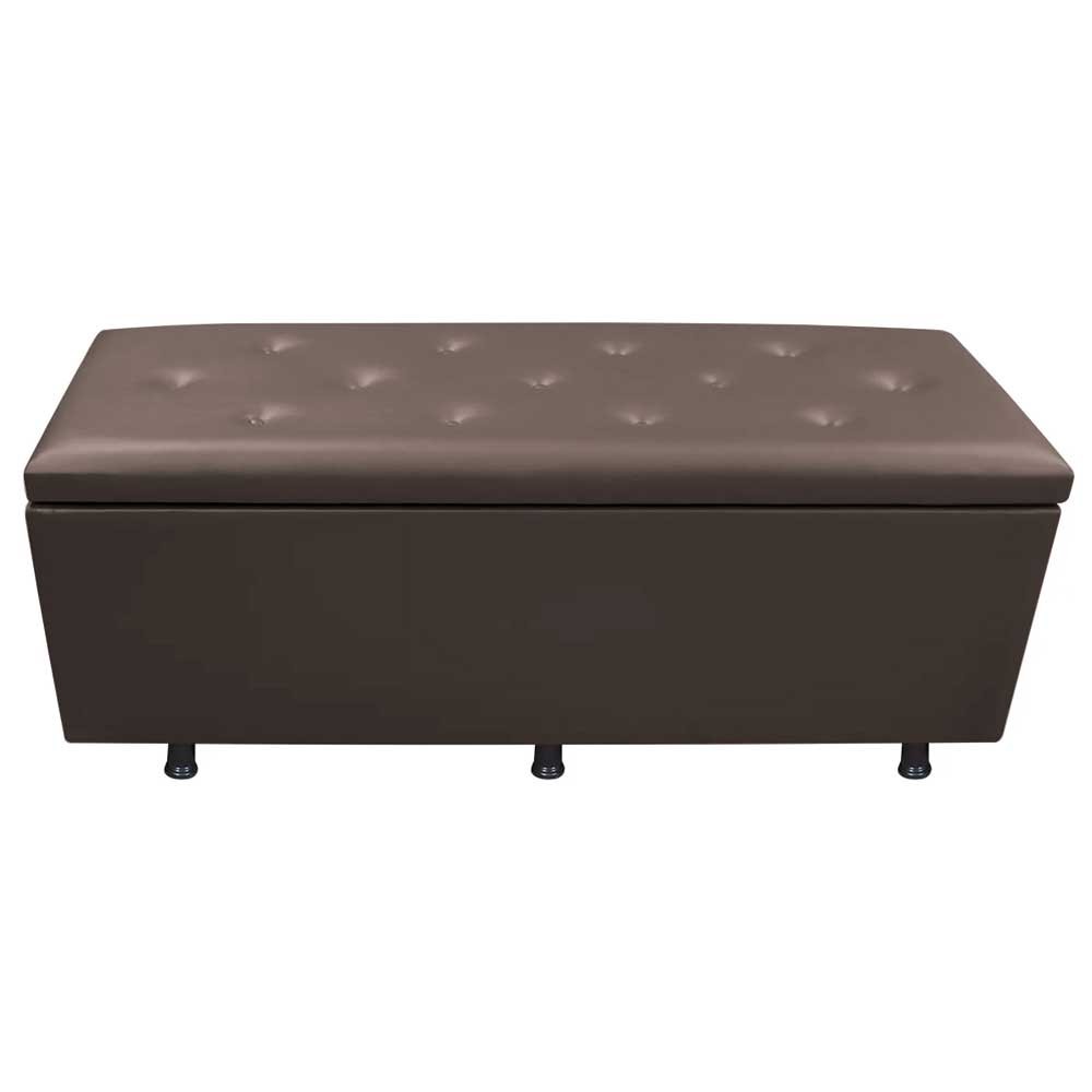 Calçadeira Baú Solteiro 90cm Estofada Liz S05 Sintético Marrom - Mpozenato