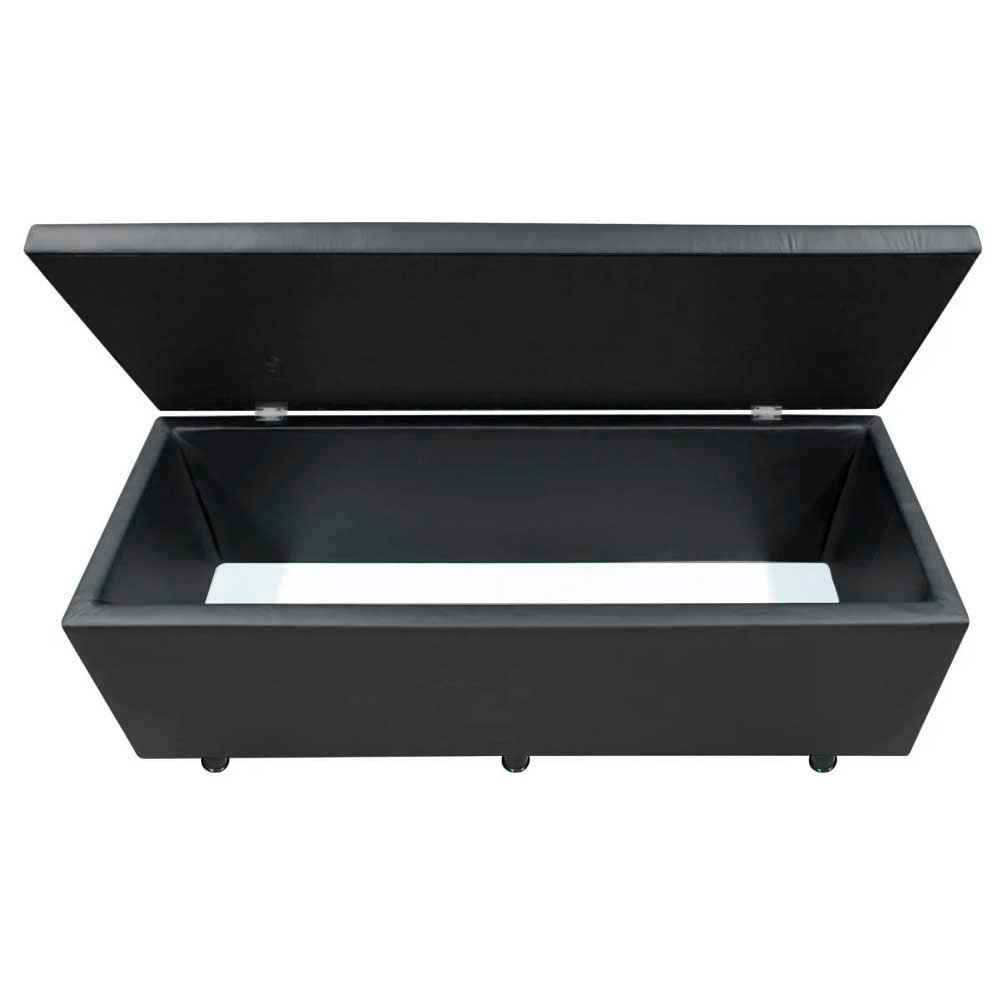 Calçadeira Baú Solteiro 90cm Estofada Liz S05 Sintético Preto - Mpozenato
