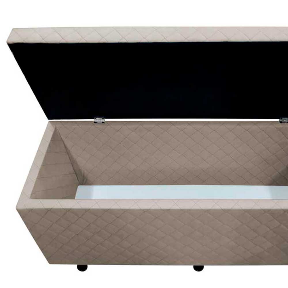 Calçadeira Baú Solteiro 90cm Estofada Liz S05 Suede Bordado Bege - Mpozenato
