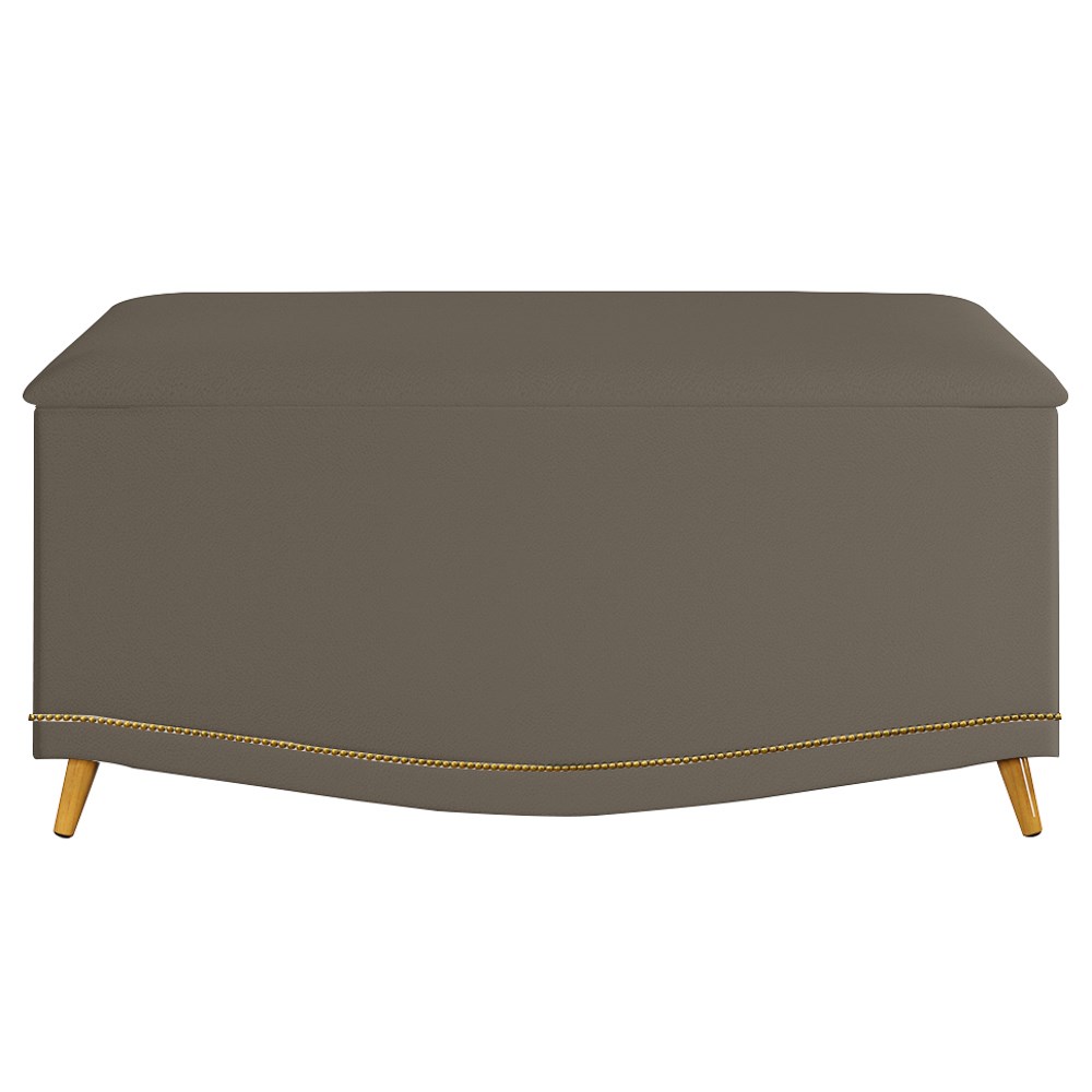 Calçadeira Baú Solteiro 90cm com Tachas Imperial J02 Sintético Areia - Mpozenato