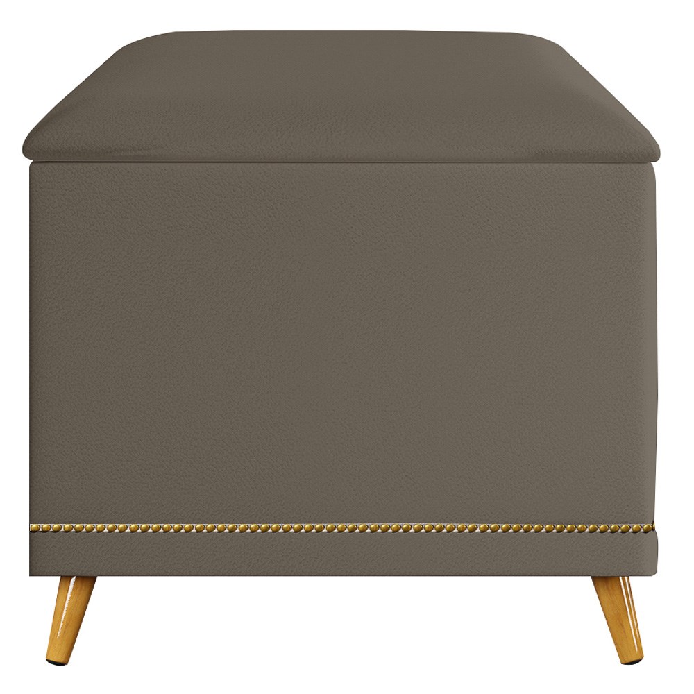 Calçadeira Baú Solteiro 90cm com Tachas Imperial J02 Sintético Areia - Mpozenato