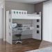 Cama Alta com Escrivaninha Escada Bilateral Faces F04 Branco - Mpozenato