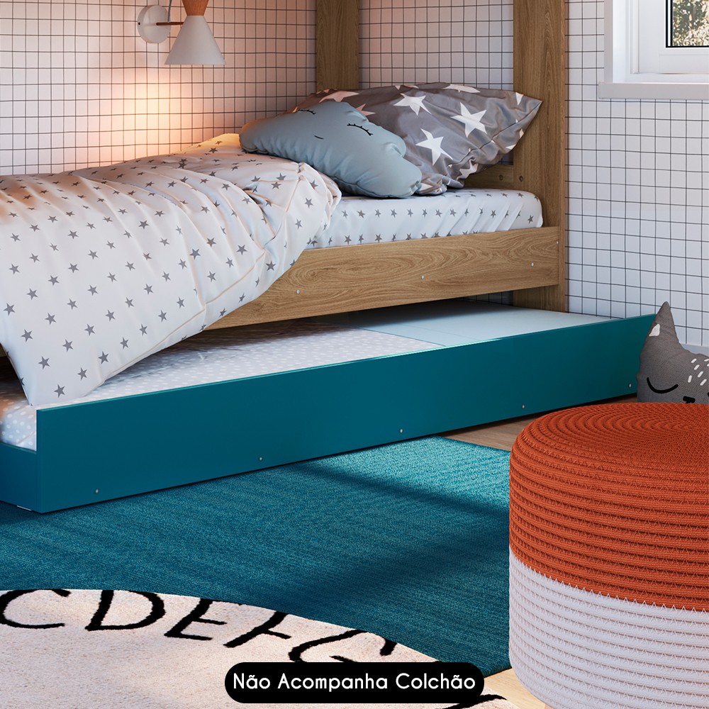 Cama Auxiliar Infantil Para Colchão 78x188cm Infix C06 Azul - Mpozenato