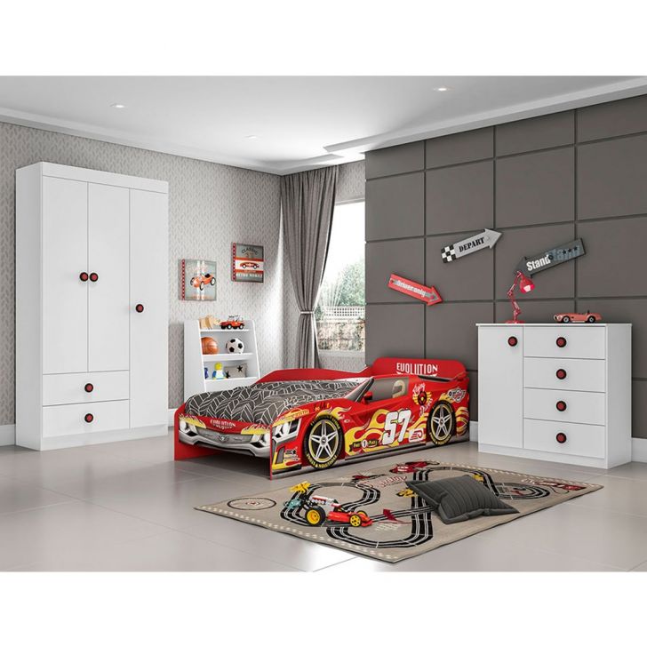 Cama Infantil Carro Vermelho Corrida - Envio Imediato