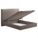 Cama Casal Flutuante Baú Cabeceira 140cm Fly S05 Linho Bege - Mpozenato