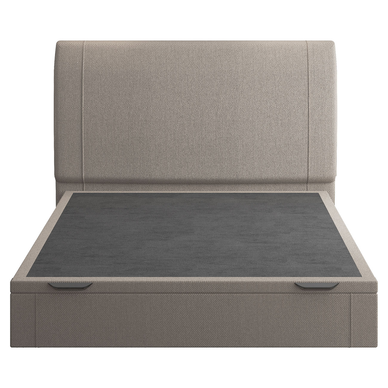 Cama Casal Flutuante Baú Cabeceira 140cm Fly S05 Linho Bege - Mpozenato