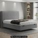 Cama Casal Flutuante Baú Cabeceira 140cm Fly S05 Linho Cinza - Mpozenato