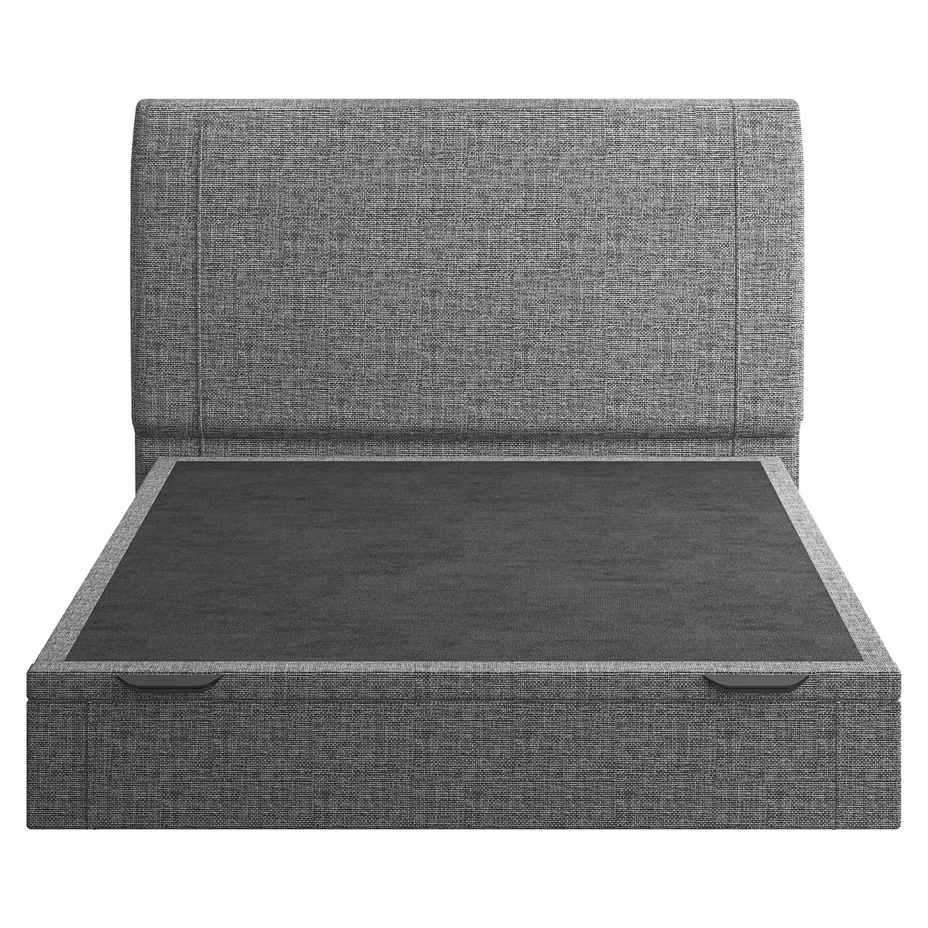 Cama Casal Flutuante Baú Cabeceira 140cm Fly S05 Linho Cinza - Mpozenato