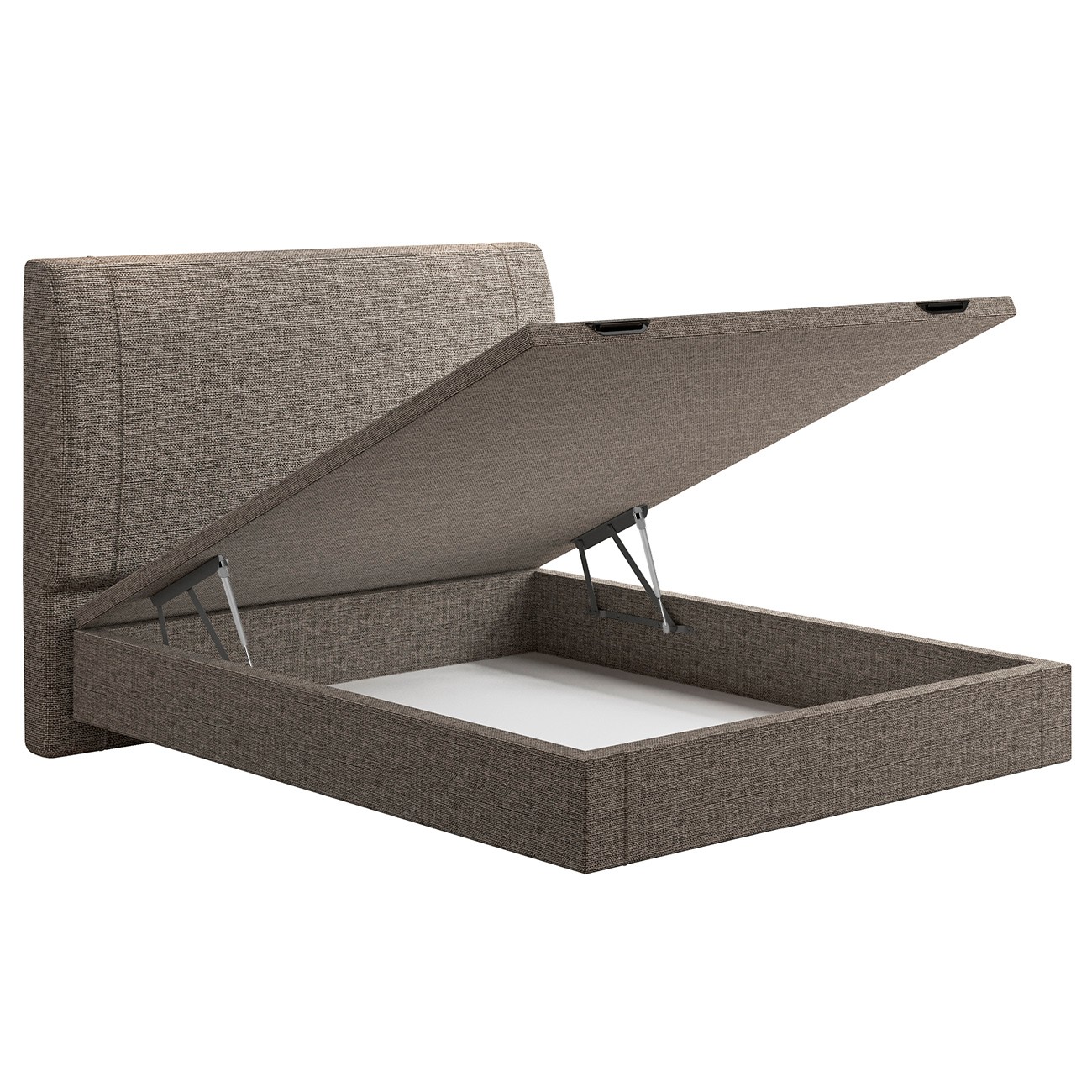 Cama Casal Flutuante Baú Cabeceira 140cm Fly S05 Linho Marrom - Mpozenato