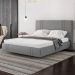 Cama Casal Flutuante Com Cabeceira 140cm Lyra S05 Linho Cinza - Mpozenato