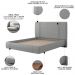 Cama Casal Flutuante Com Cabeceira 140cm Lyra S05 Linho Cinza - Mpozenato