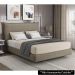 Cama Casal Flutuante Com Cabeceira 140cm Lyra S05 Linho Marrom - Mpozenato