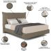 Cama Casal Flutuante Com Cabeceira 140cm Lyra S05 Linho Marrom - Mpozenato