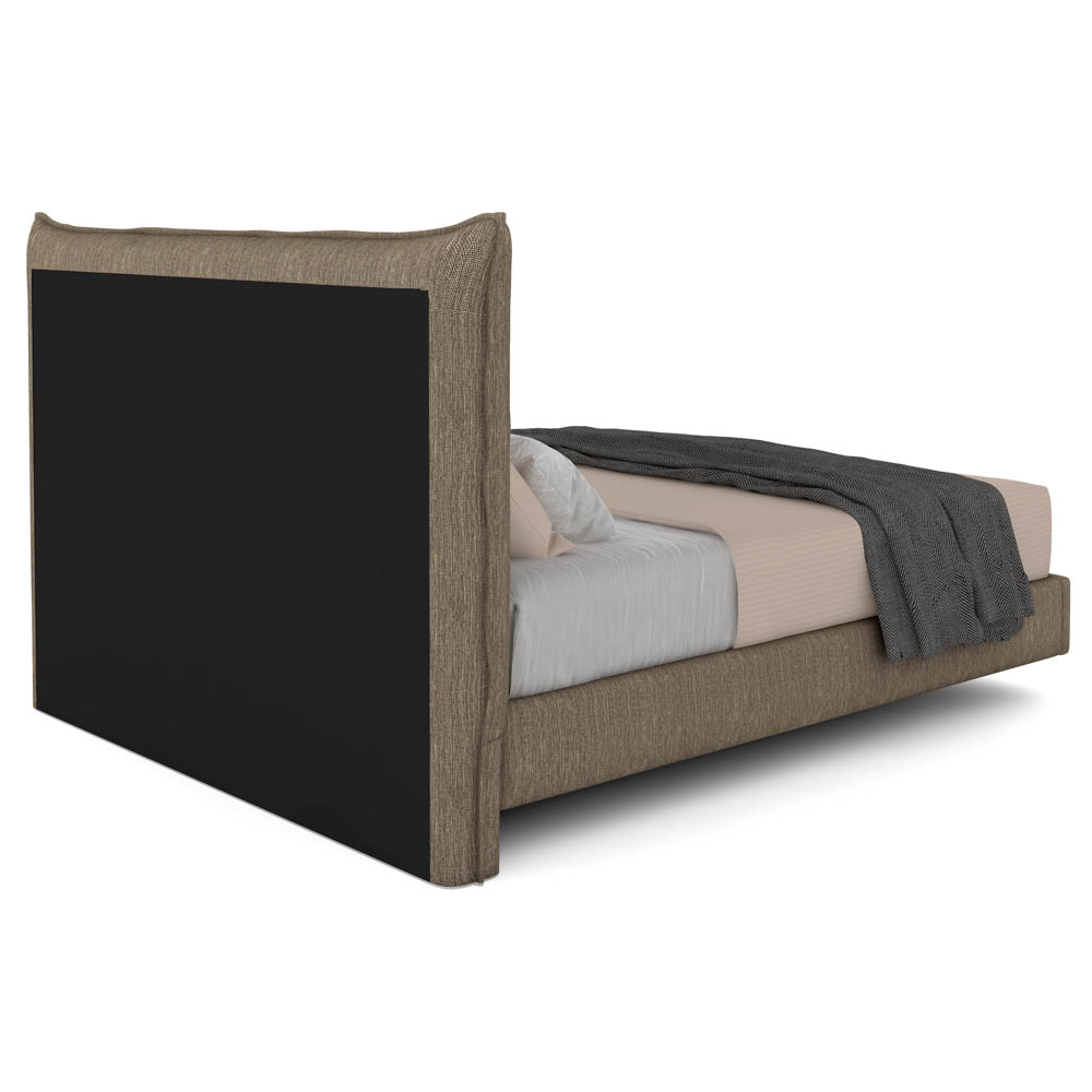 Cama Casal Flutuante Com Cabeceira 140cm Lyra S05 Linho Marrom - Mpozenato