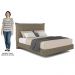 Cama Casal Flutuante Com Cabeceira 140cm Lyra S05 Linho Marrom - Mpozenato